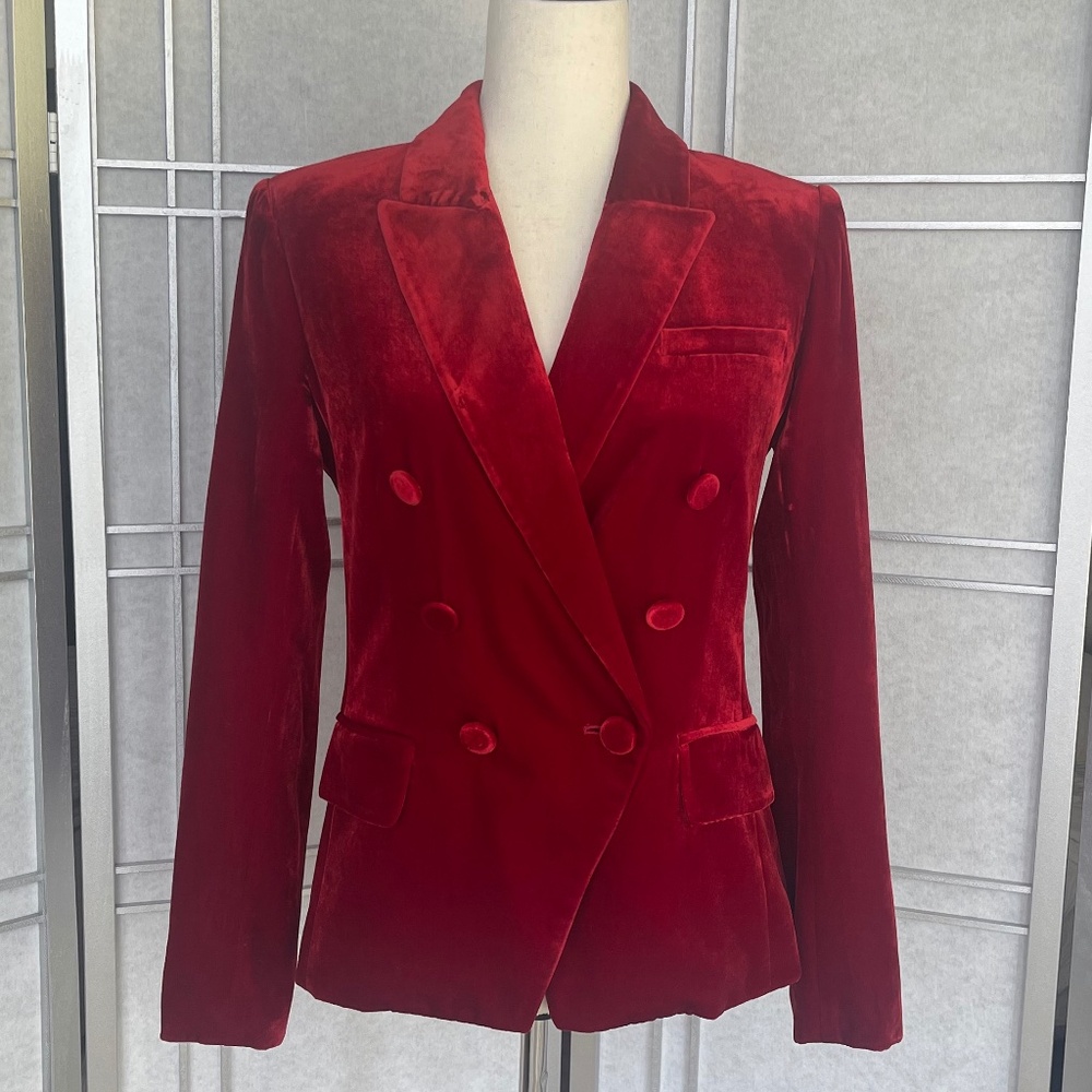 NWOT L'AGENCE Red Velvet Kenzie Blazer sz 2